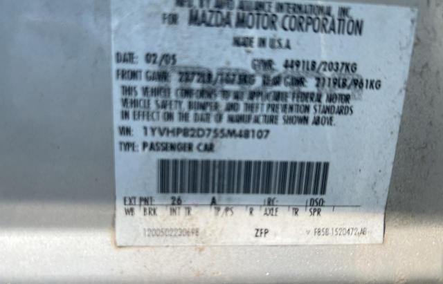 Photo 10 from auction – 2005 MAZDA 6 S with VIN 1YVHP82D755M48107