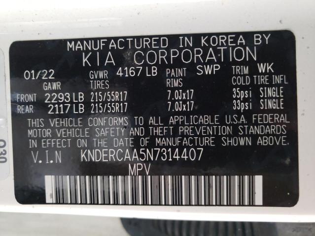 Photo 14 from auction – 2022 KIA SELTOS EX with VIN KNDERCAA5N7314407