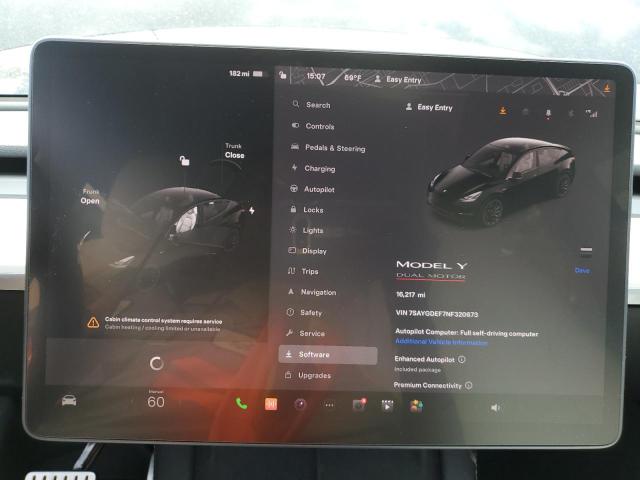 Photo 9 from auction – 2022 TESLA MODEL Y with VIN 7SAYGDEF7NF320673