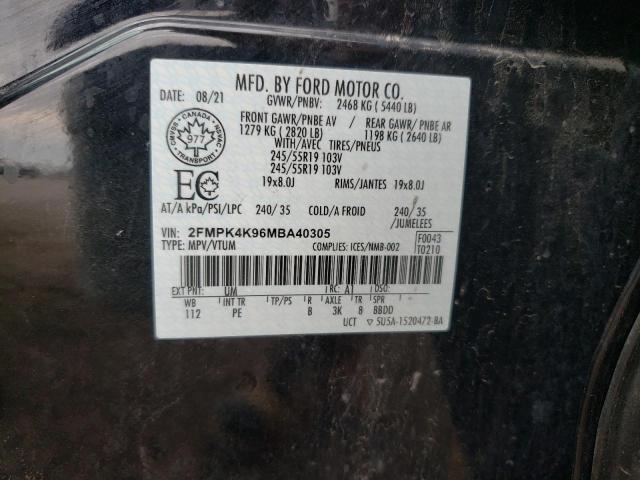 Photo 14 from auction – 2021 FORD EDGE TITAN with VIN 2FMPK4K96MBA40305