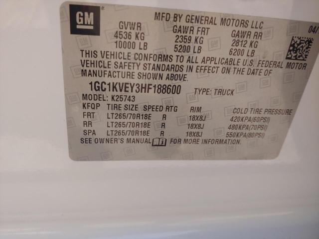 Photo 10 from auction – 2017 CHEVROLET SILVERADO with VIN 1GC1KVEY3HF188600