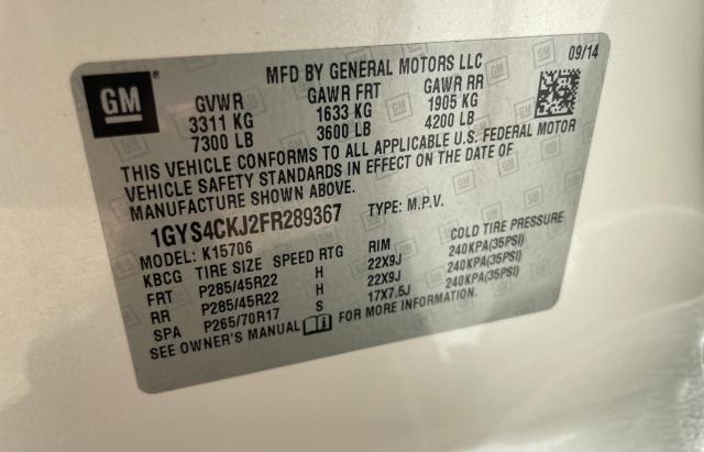 Zdjęcie 10 z aukcji – 2015 CADILLAC ESCALADE P z VIN 1GYS4CKJ2FR289367