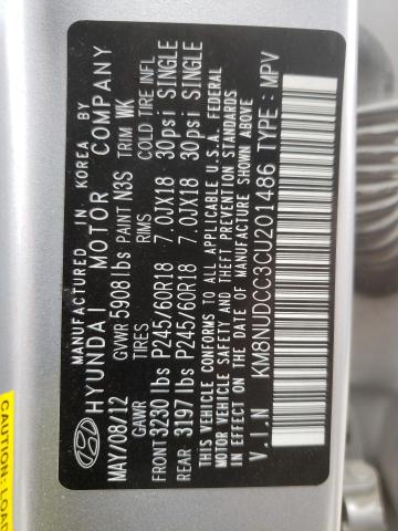Photo 14 from auction – 2012 HYUNDAI VERACRUZ G with VIN KM8NUDCC3CU201486