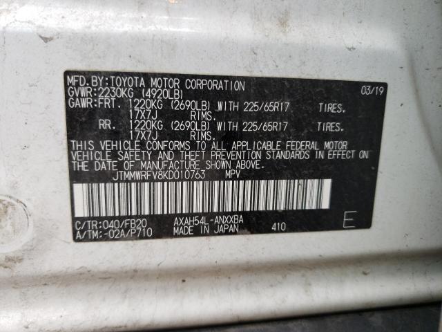 Photo 14 from auction – 2019 TOYOTA RAV4 LE with VIN JTMMWRFV8KD010763