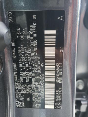 Photo 14 from auction – 2010 TOYOTA HIGHLANDER with VIN 5TDJK3EH4AS030258