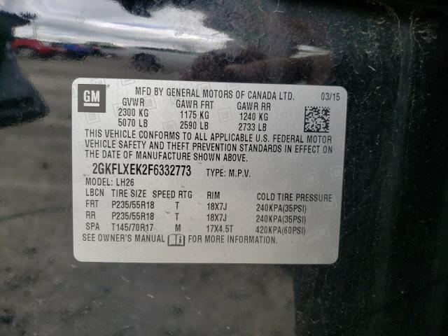 Photo 14 from auction – 2015 GMC TERRAIN SL with VIN 2GKFLXEK2F6332773