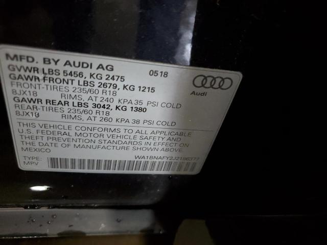 Photo 14 from auction – 2018 AUDI Q5 PREMIUM with VIN WA1BNAFY2J2186377