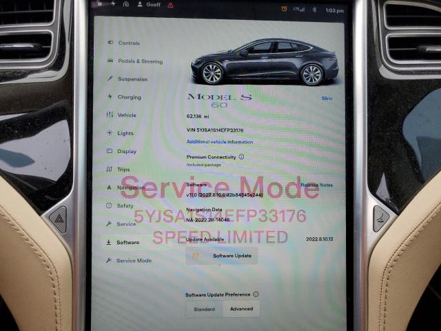 Photo 9 from auction – 2014 TESLA MODEL S with VIN 5YJSA1S14EFP33176