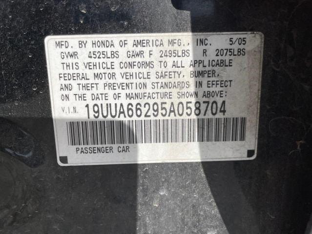 Photo 10 from auction – 2005 ACURA TL with VIN 19UUA66295A058704