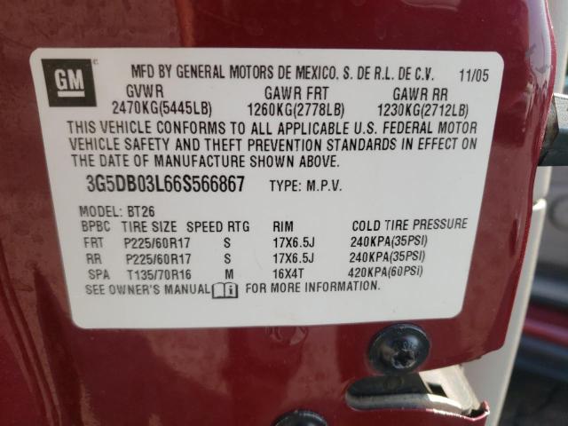 Photo 14 from auction – 2006 BUICK RENDEZVOUS with VIN 3G5DB03L66S566867