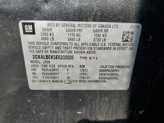 Photo 14 from auction – 2014 CHEVROLET EQUINOX LT with VIN 2GNALBEK5E6232035