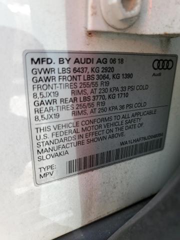 Photo 14 from auction – 2018 AUDI Q7 PREMIUM with VIN WA1LHAF78JD049354
