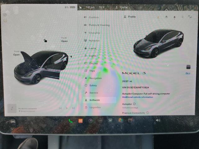Photo 9 from auction – 2022 TESLA MODEL 3 with VIN 5YJ3E1EA8NF113824