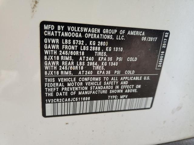 Photo 14 from auction – 2018 VOLKSWAGEN ATLAS SE with VIN 1V2CR2CA6JC511696