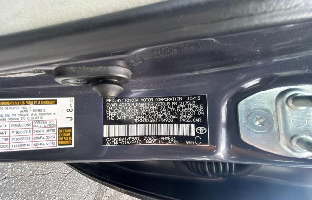 Photo 10 from auction – 2014 TOYOTA PRIUS with VIN JTDKN3DU6E1744938
