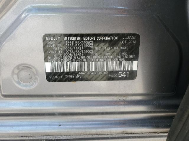 Photo 14 from auction – 2019 MITSUBISHI OUTLANDER with VIN JA4AZ3A34KZ015789