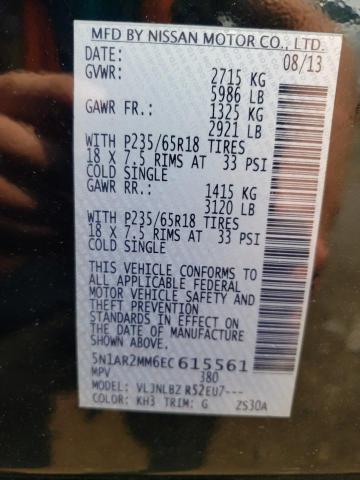 Photo 14 from auction – 2014 NISSAN PATHFINDER with VIN 5N1AR2MM6EC615561