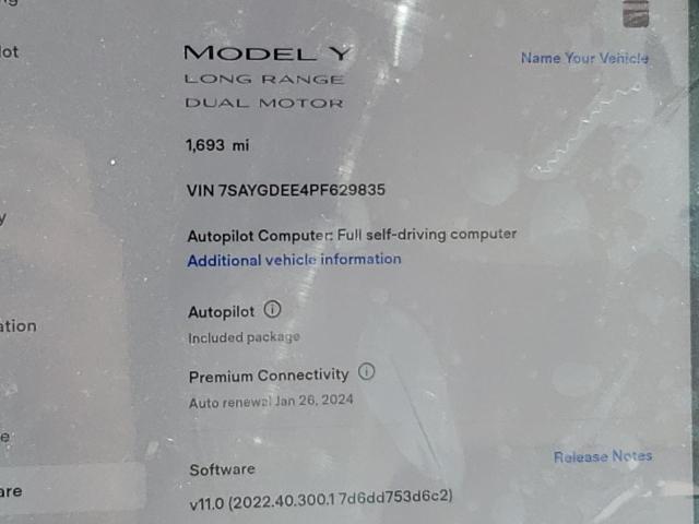 Photo 9 from auction – 2023 TESLA MODEL Y with VIN 7SAYGDEE4PF629835