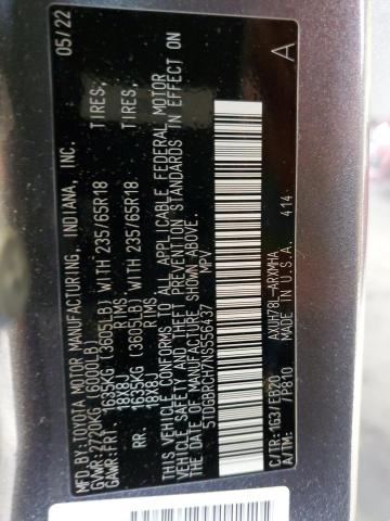 Photo 14 from auction – 2022 TOYOTA HIGHLANDER with VIN 5TDGBRCH7NS556437