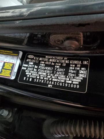 Photo 14 from auction – 2012 KIA SORENTO BA with VIN 5XYKT3A61CG191009
