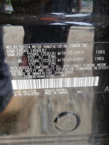 Photo 14 from auction – 2016 TOYOTA RAV4 XLE with VIN 2T3RFREV6GW436985