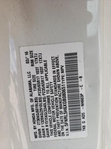Photo 14 from auction – 2016 HONDA ODYSSEY EX with VIN 5FNRL5H6XGB080651