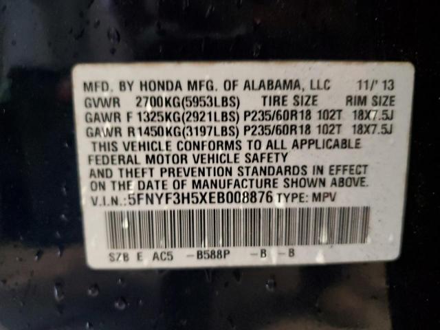 Photo 14 from auction – 2014 HONDA PILOT EXL with VIN 5FNYF3H5XEB008876