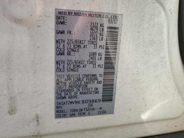 Photo 14 from auction – 2017 NISSAN ROGUE SV with VIN 5N1AT2MV9HC809869