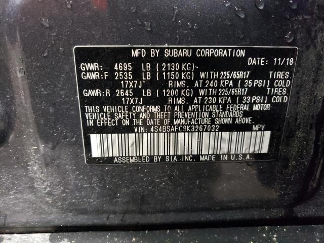 Photo 14 from auction – 2019 SUBARU OUTBACK 2. with VIN 4S4BSAFC9K3267032