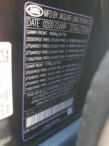 Photo 14 from auction – 2020 LAND ROVER RANGE ROVE with VIN SALGS5SEXLA403229