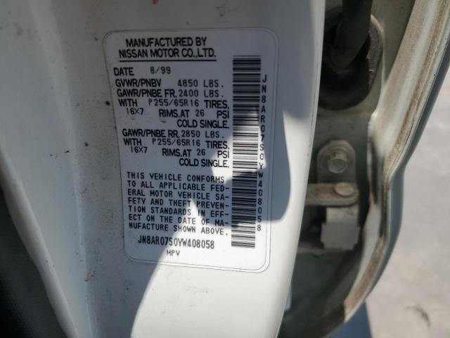 Photo 14 from auction – 2000 NISSAN PATHFINDER with VIN JN8AR07S0YW408058