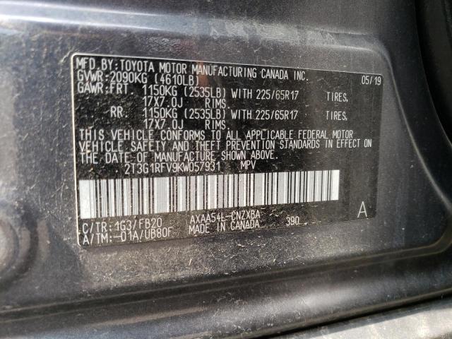 Photo 14 from auction – 2019 TOYOTA RAV4 LE with VIN 2T3G1RFV9KW057931