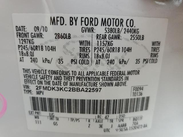 Photo 14 from auction – 2011 FORD EDGE LIMIT with VIN 2FMDK3KC2BBA22597