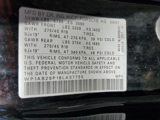 Photo 14 from auction – 2008 PORSCHE CAYENNE S with VIN WP1AB29P18LA37755