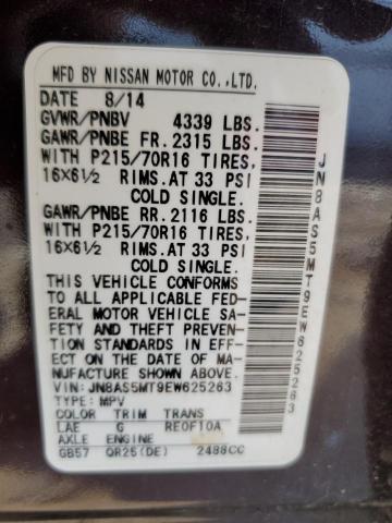 Photo 14 from auction – 2014 NISSAN ROGUE SELE with VIN JN8AS5MT9EW625263