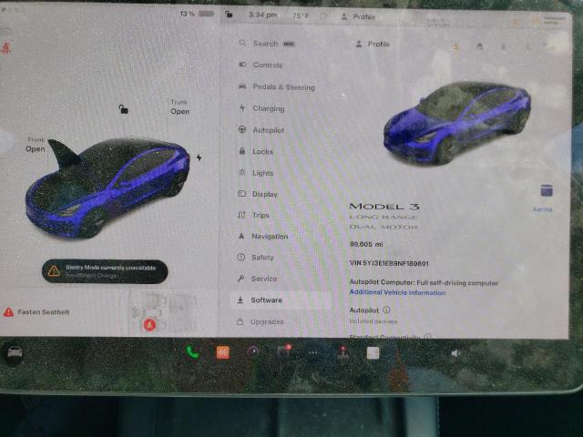 Photo 9 from auction – 2022 TESLA MODEL 3 with VIN 5YJ3E1EB9NF189691