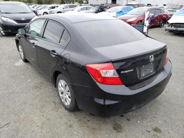 Photo 2 from auction – 2012 HONDA CIVIC LX with VIN 19XFB2F5XCE327505