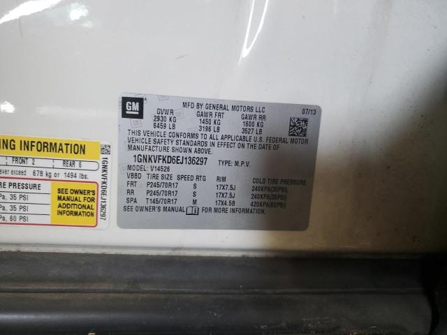 Photo 14 from auction – 2014 CHEVROLET TRAVERSE L with VIN 1GNKVFKD6EJ136297