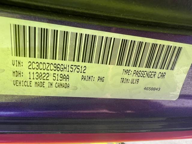 Photo 10 from auction – 2016 DODGE CHALLENGER with VIN 2C3CDZC96GH157512