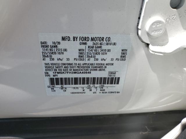 Photo 14 from auction – 2021 FORD EXPLORER L with VIN 1FMSK7FH3MGA40848