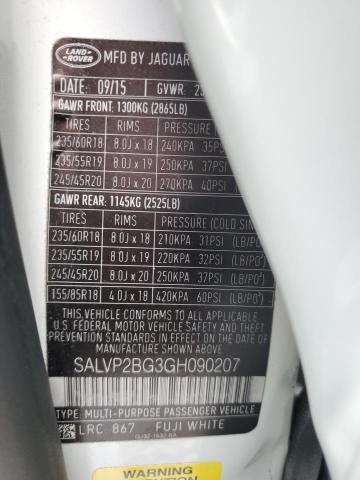 Photo 14 from auction – 2016 LAND ROVER RANGE ROVE with VIN SALVP2BG3GH090207