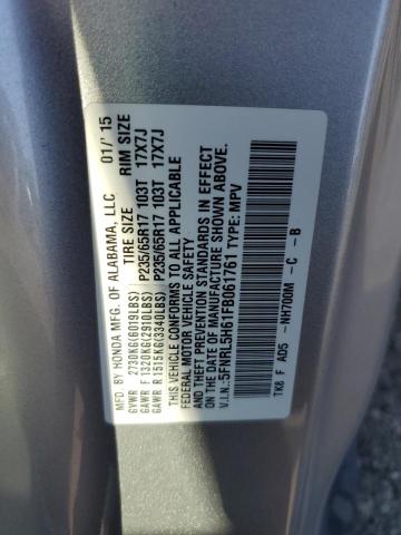 Photo 14 from auction – 2015 HONDA ODYSSEY EX with VIN 5FNRL5H61FB061761
