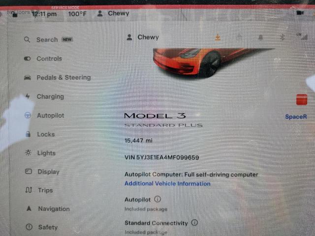 Photo 9 from auction – 2021 TESLA MODEL 3 with VIN 5YJ3E1EA4MF099659