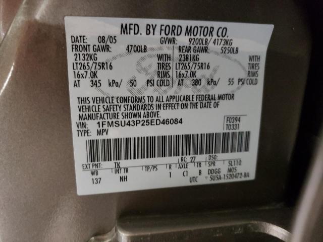 Photo 14 from auction – 2005 FORD EXCURSION with VIN 1FMSU43P25ED46084