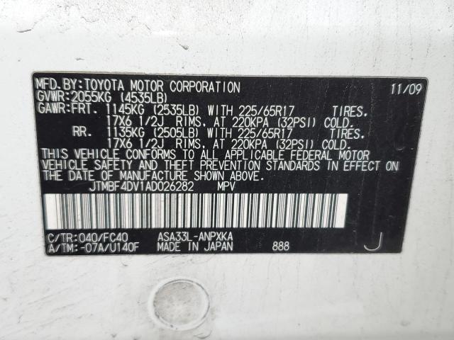 Photo 14 from auction – 2010 TOYOTA RAV4 with VIN JTMBF4DV1AD026282