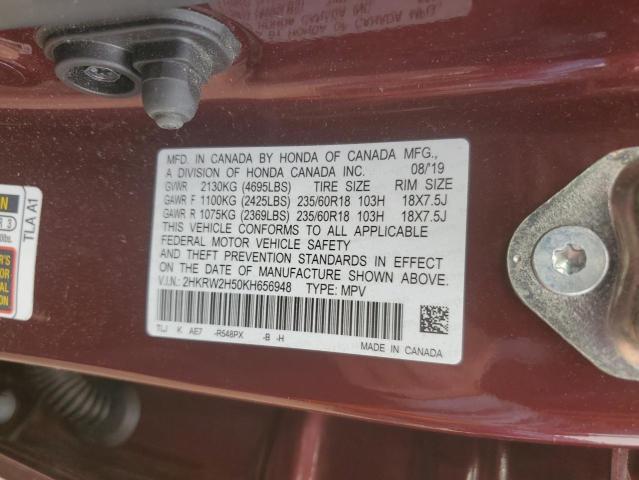Photo 14 from auction – 2019 HONDA CR-V EX with VIN 2HKRW2H50KH656948