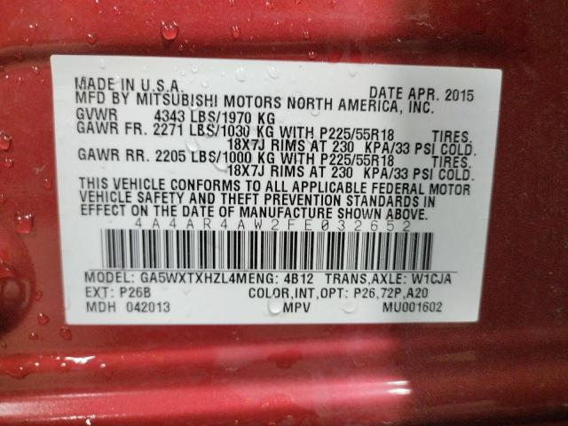 Photo 14 from auction – 2015 MITSUBISHI OUTLANDER with VIN 4A4AR4AW2FE032652