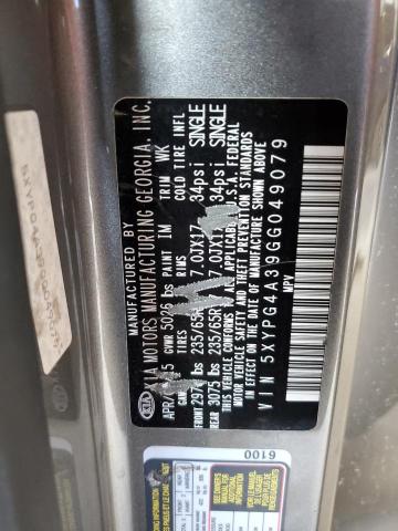 Photo 14 from auction – 2016 KIA SORENTO LX with VIN 5XYPG4A39GG049079