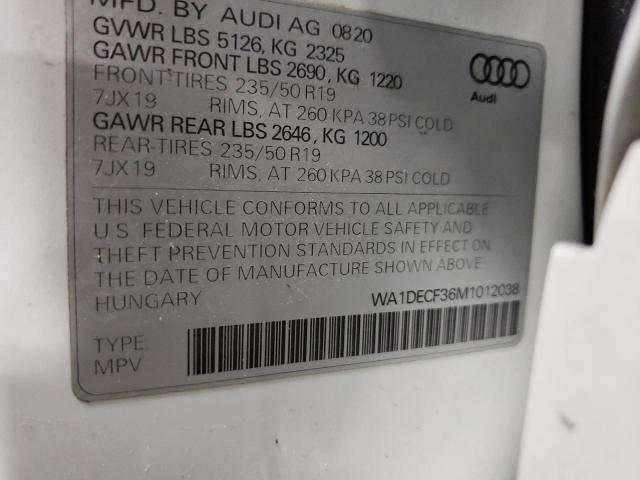 Photo 14 from auction – 2021 AUDI Q3 PREMIUM with VIN WA1DECF36M1012038