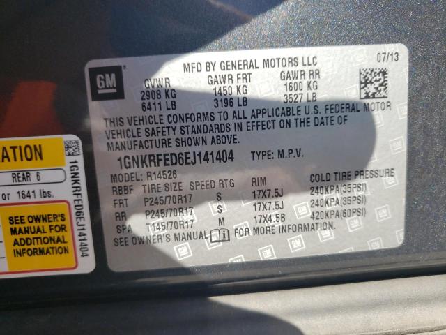 Photo 14 from auction – 2014 CHEVROLET TRAVERSE L with VIN 1GNKRFED6EJ141404